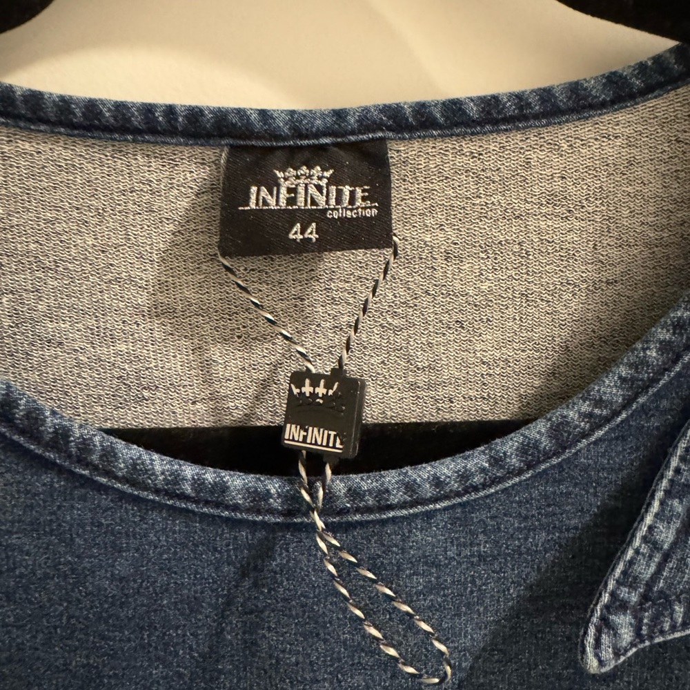 Ultimate Collection Blue Denim Short Sleeve Top - Picture 6 of 7